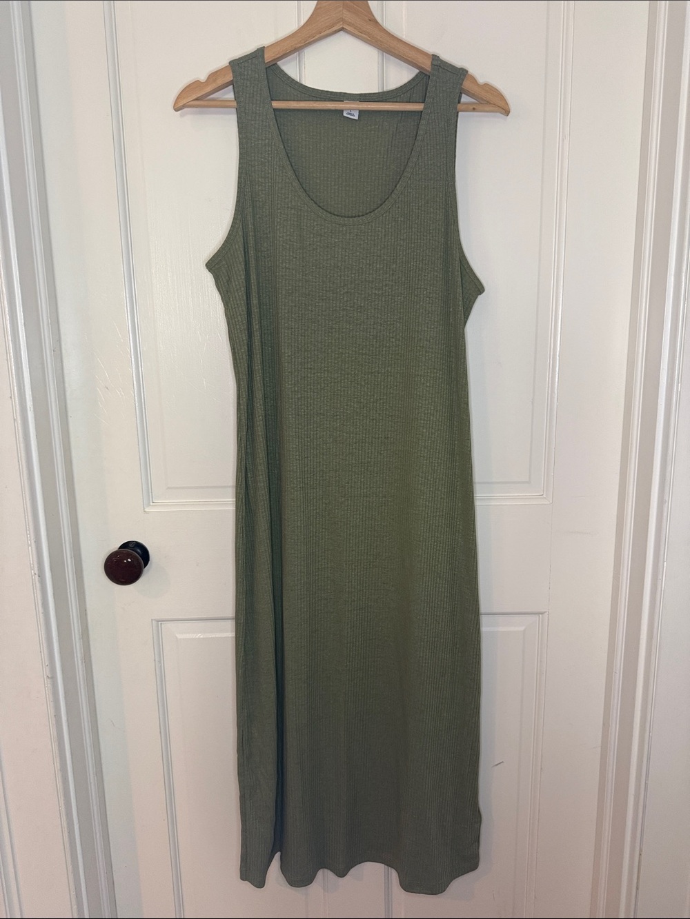 Old Navy Olive Green Ribbed Sleeveless Maxi Dress